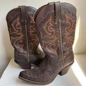 Durango Brown Women’s Crush Rock ‘N’ Scroll Western Cowboy Boots, Sz 7.5